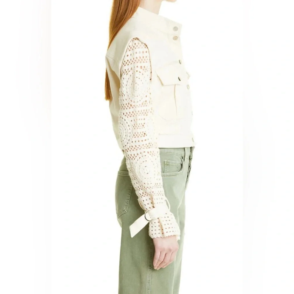 Veronica Beard Aylin Crochet-Sleeve Jacket – Size  small 4/6 - Picture 5 of 15